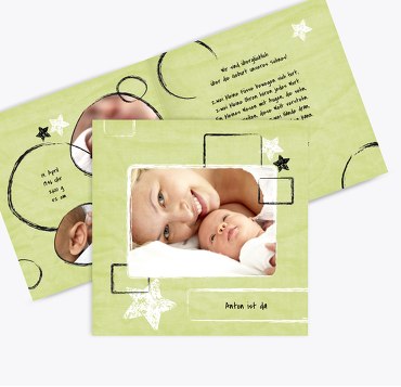 Geburtskarte Kreidepapier