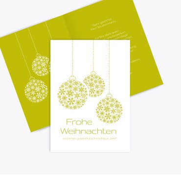 Weihnachtsgrußkarte Kugeln