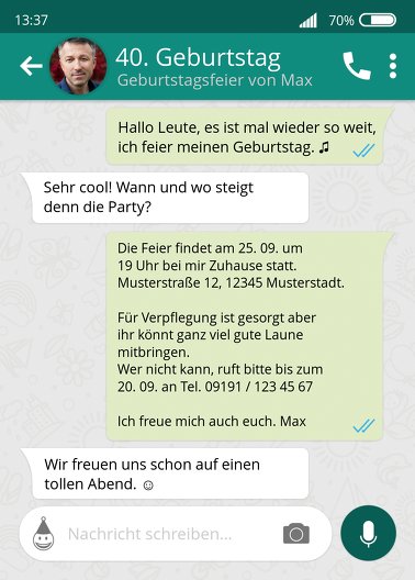 Ansicht 2 - Geburtstagseinladung Foto Chat 40