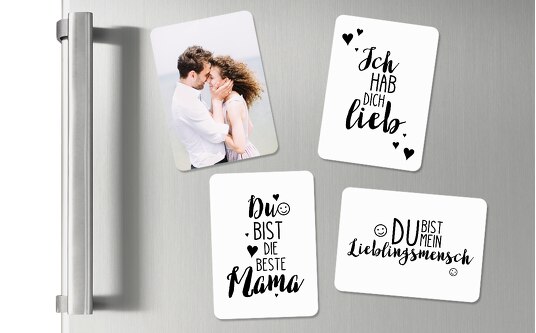 Magnete Trio mit Bild Weiß 55x77mm