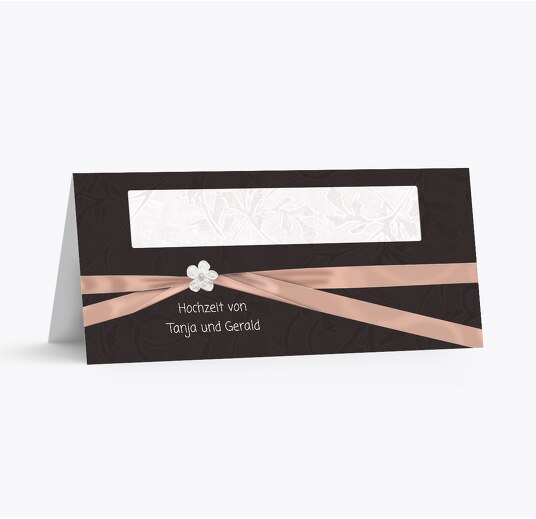 Hochzeit Tischkarte sanfte Blüte PastellHellRot 100x44mm