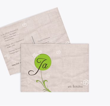 Hochzeit Antwortkarte Fantasyflower