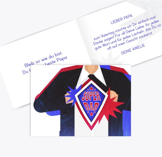 Vatertagskarte Superdad Blauheller 148x105mm
