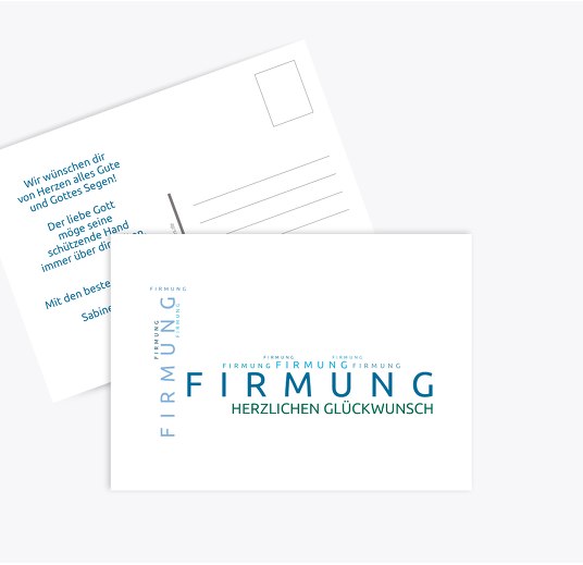 Glückwünsche zur Firmung Script Türkisdunkel 148x105mm