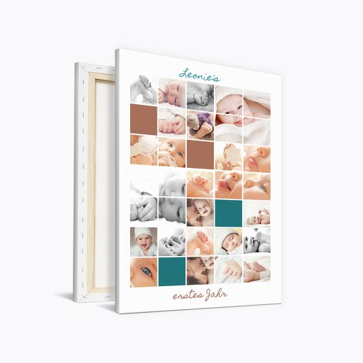 Wandbild Baby "Vollflächig Kleinkariert" Weiß 400x600mm