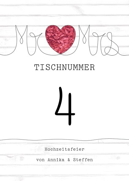 Ansicht 2 - Tischnummer Mr&Mrs