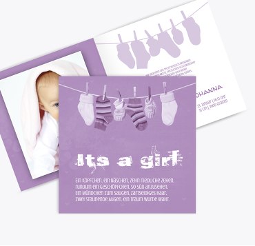 Baby Dankeskarte It's a girl