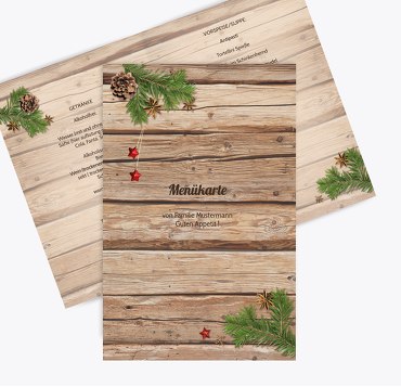 Menükarte Holztisch