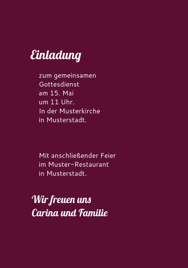 Ansicht 5 - Kommunionskarte Star