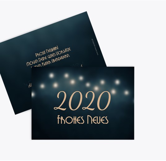 Neujahrskarte Moonlight-Night PastellHellOrange 148x105mm