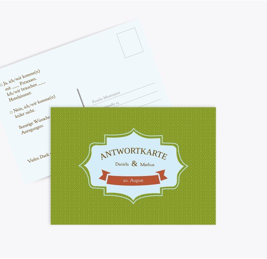 Antwortkarte Harmonie ApfelGrün 148x105mm