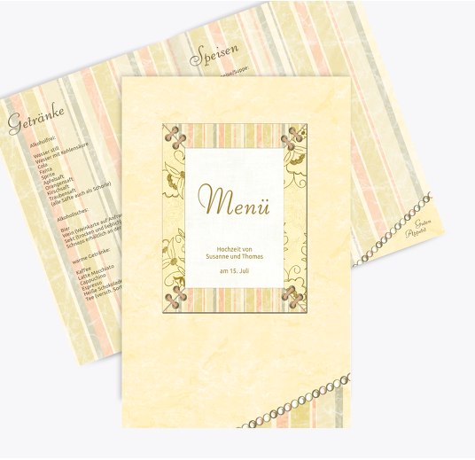 Hochzeit Menükarte Bund für's Leben champagner 148x210mm