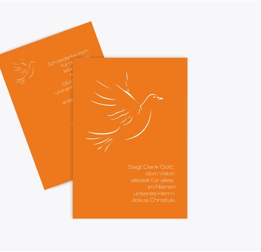 Firmung Dankeskarte Pigeon Orange 105x148mm