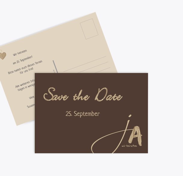 Hochzeit Save the Date natürlich Ja