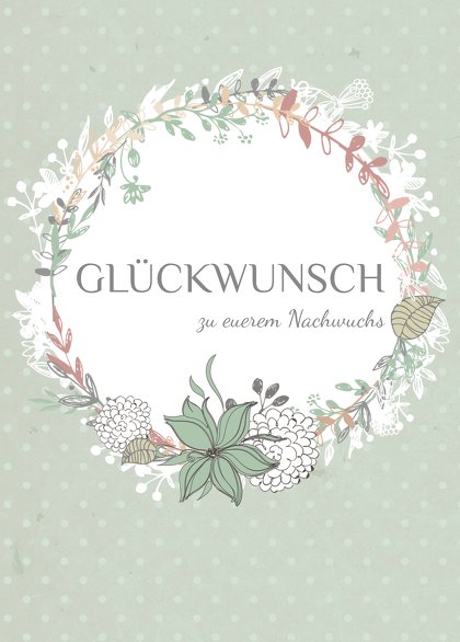 Ansicht 2 - Glückwunschkarte zur Geburt Blumenranke