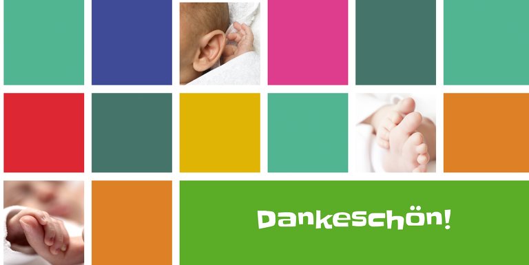 Ansicht 3 - Baby Dankeskarte bunte Würfel