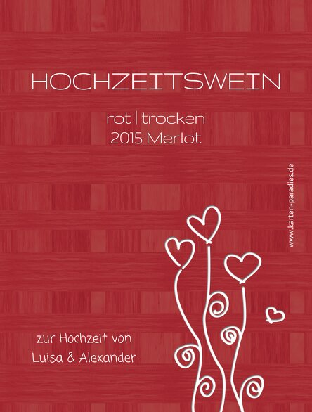 Ansicht 2 - Hochzeit Flaschenetikett Liebestraum