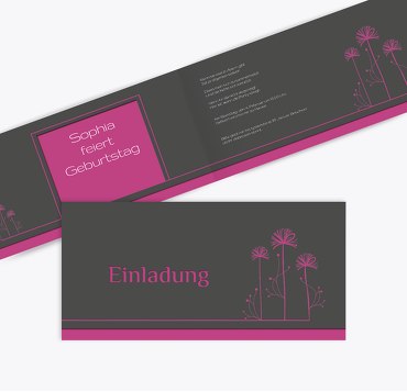Einladungskarte Blume abstrakt