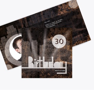 Geburtstagskarte City Lights 30 Foto