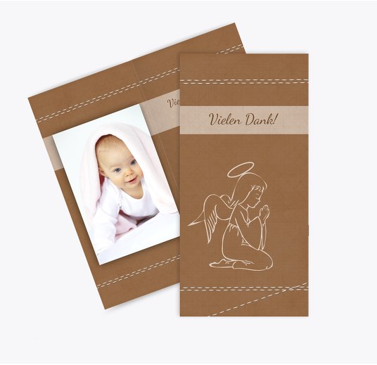 Danksagung Engel braunmatsch 105x215mm