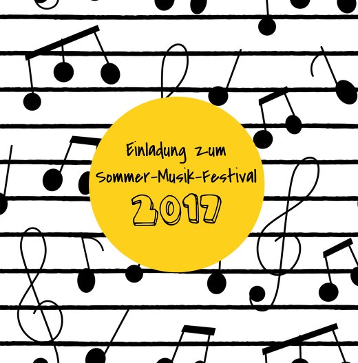 Ansicht 3 - Einladung Sommerfest Musiknoten