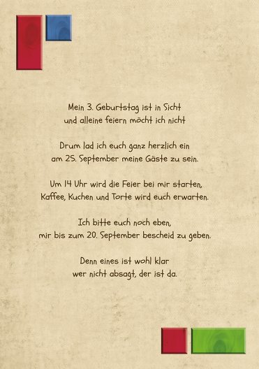 Ansicht 4 - Geburtstagseinladung Bausteine