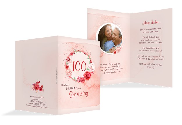 Einladungskarten Zum 100 Geburtstag Karten Paradies De