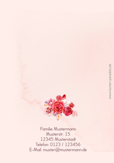 Ansicht 2 - Geburtstagseinladung Aquarell Rosen 100 Foto