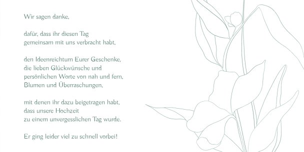 Ansicht 5 - Dankeskarten Hochzeit Zahrte Blume