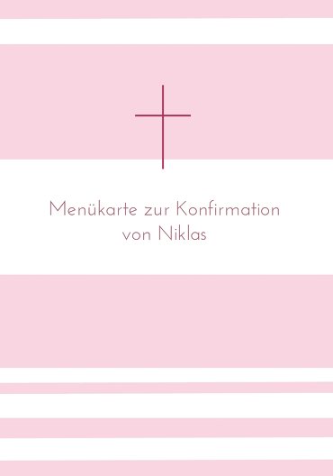 Ansicht 3 - Menükarte zur Konfirmation Kreuz