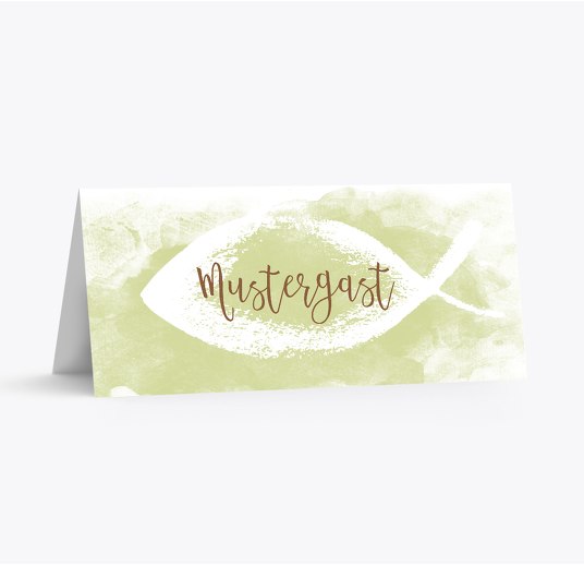 Tischkarte Aquarelltraum PastellHellGrün 100x44mm