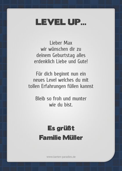 Ansicht 3 - Glückwunschkarte zum Geburtstag Gamer