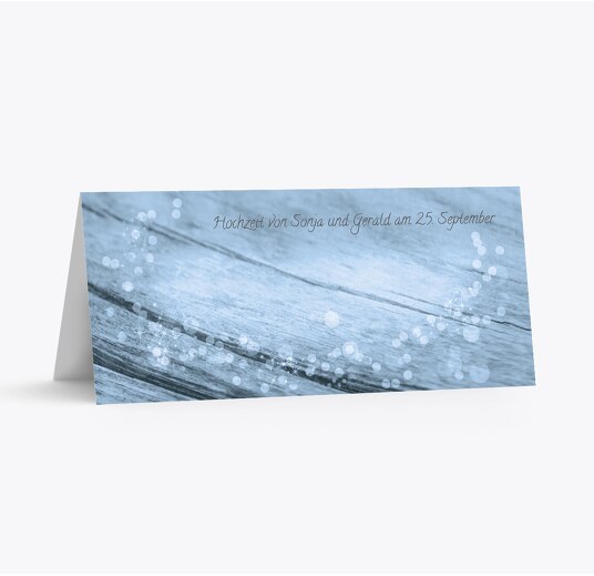 Hochzeit Tischkarte Eheringe MattBlauDunkler 100x44mm