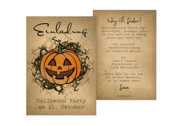 5er Set Einladungen Halloween Design 21 Halloweenparty Art.0701 