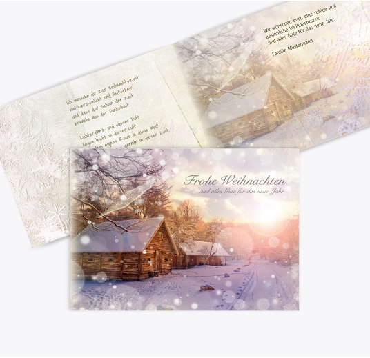 Grußkarte Schneehütte Beige 148x105mm