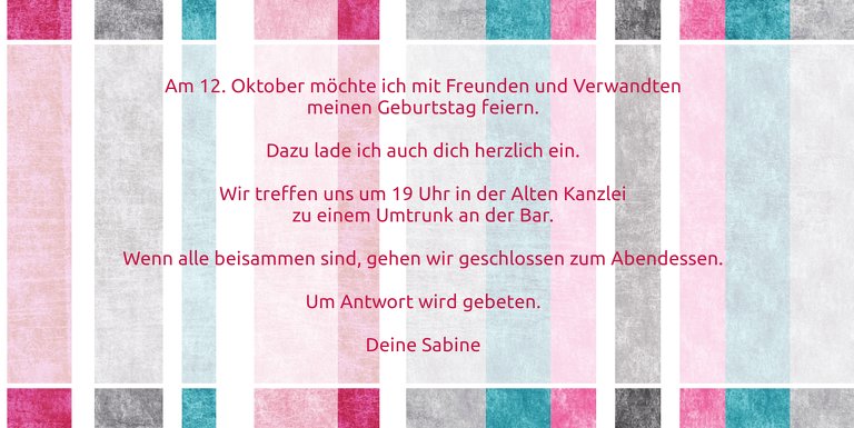 Ansicht 5 - Einladung Gestreift 50