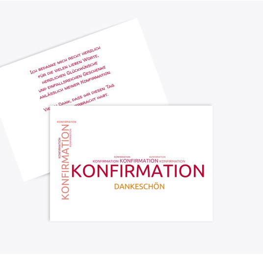 Konfirmation Dankeskarte Script Rot 148x105mm