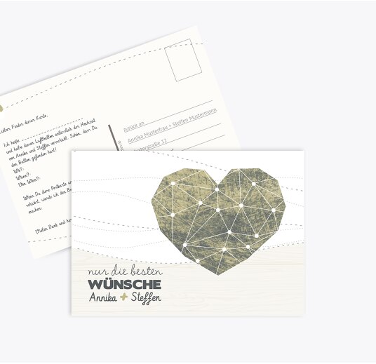 Ballonkarte Sternenbild Matschgruen 148x105mm