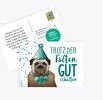 Glückwunschkarte zum Geburtstag Mops