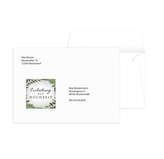 Umschlag Blätterwerk DunkelGrün 161x114mm