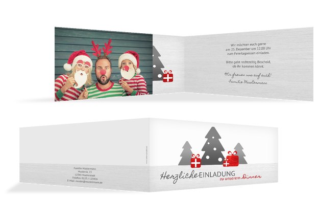 Weihnachtseinladungen Gestalten Hochwertig Vielseitig