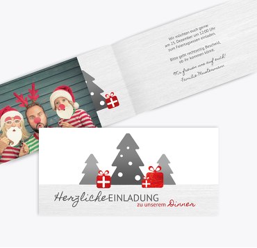 Foto Weihnachtseinladung Geschenkebaum