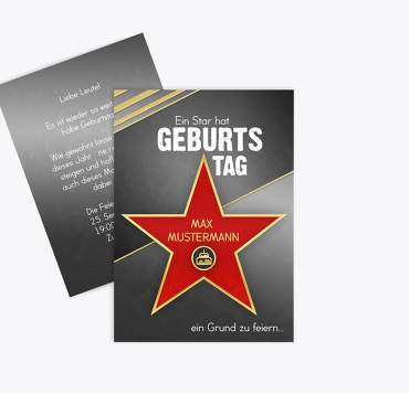 Geburtstagseinladung Stern 