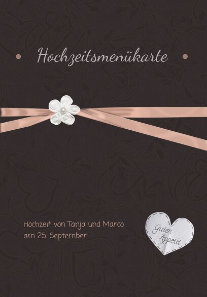 Ansicht 3 - Hochzeit Menükarte sanfte Blüte