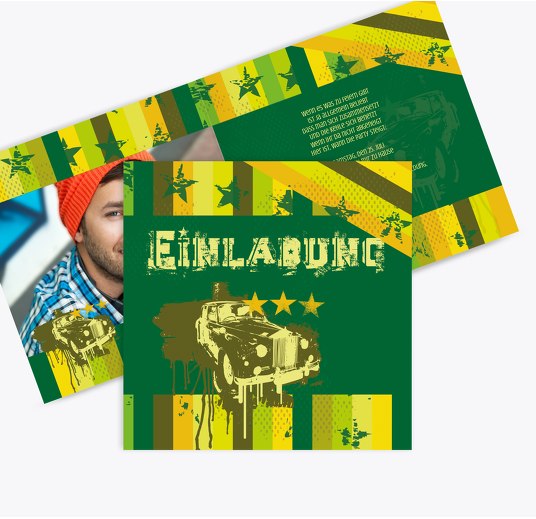 Karte zum Geburtstag American Style Foto DunkelGrün 145x145mm