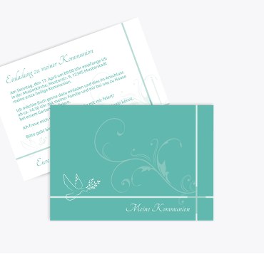 Kommunionskarte floral