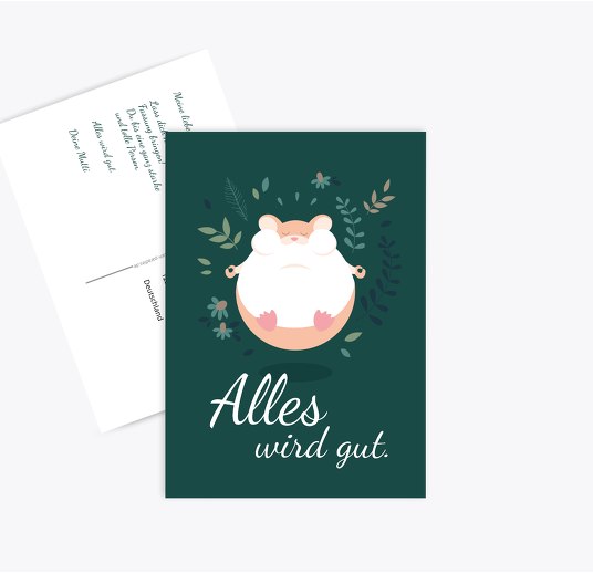Spruchkarte Alles wird gut DunkelGrün 105x148mm