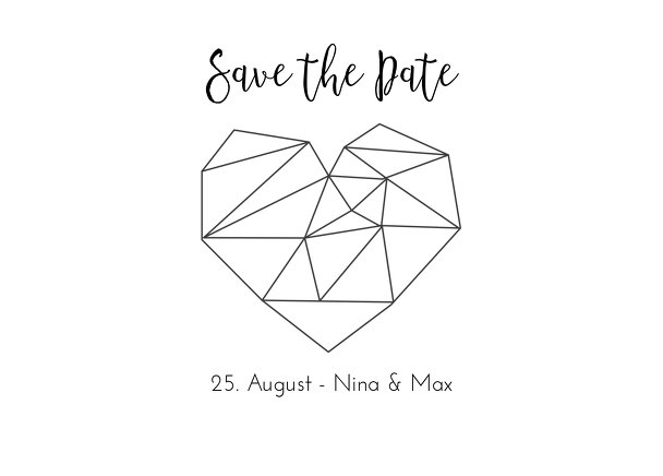 Ansicht 2 - Save-the-Date straight heart