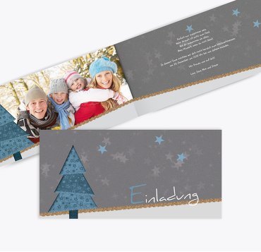 Foto Einladung Farbbäumchen