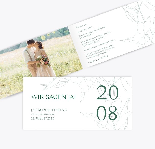 Hochzeitseinladungen Zahrte Blume